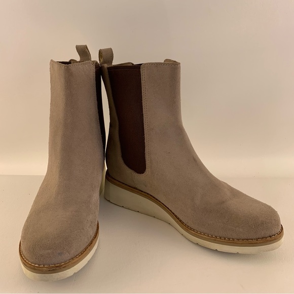 Cole Haan Johanna Tan Suede Wedge Boots - Picture 3 of 7